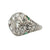 Art Deco Diamond Platinum Filigree Antique Cocktail Ring Emerald Accents