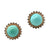 Turquoise & Diamond 14 Karat Yellow Gold Lever-Back Vintage Earrings