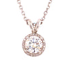 1.00 Diamond Solitaire Halo Pendant Necklace 14 Karat White Gold