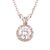 1.00 Diamond Solitaire Halo Pendant Necklace 14 Karat White Gold