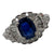 1960's Blue Sapphire Diamond Platinum Cocktail Ring