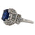 1960's Blue Sapphire Diamond Platinum Cocktail Ring