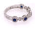 Diamond Blue Sapphire Stackable 14 Karat White Gold Band Ring