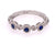 Diamond Blue Sapphire Stackable 14 Karat White Gold Band Ring