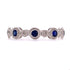 Diamond Blue Sapphire Stackable 14 Karat White Gold Band Ring