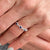 Diamond Blue Sapphire Stackable 14 Karat White Gold Band Ring