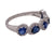 Blue Sapphire Diamond Stackable Band Ring 14 Karat White Gold