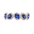 Blue Sapphire Diamond Stackable Band Ring 14 Karat White Gold