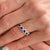 Blue Sapphire Diamond Stackable Band Ring 14 Karat White Gold
