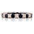 Black White Diamond Stackable Band Ring 14 Karat White Gold