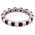 Black White Diamond Stackable Band Ring 14 Karat White Gold