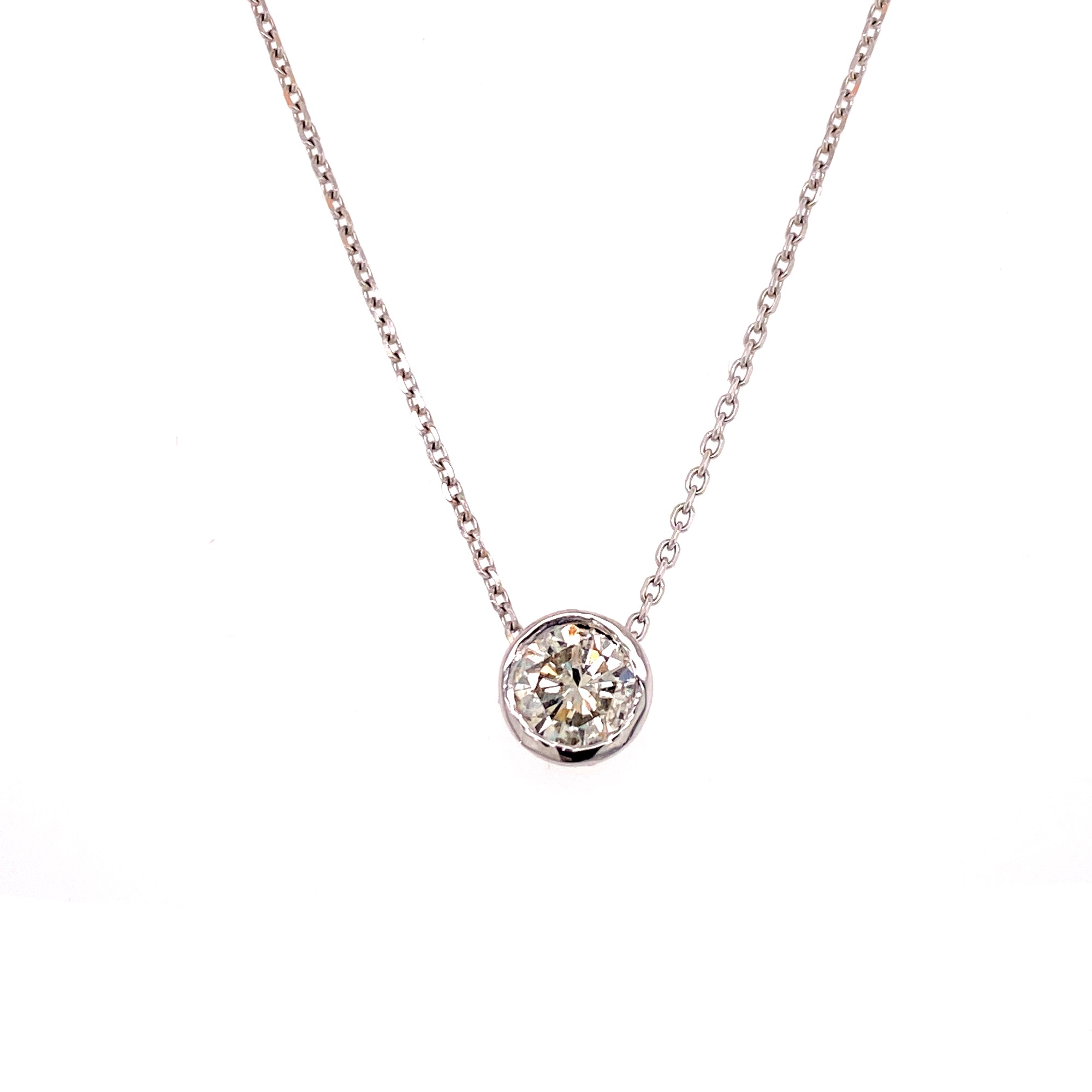 18 Karat White Gold and Diamond Lockit Pendant-Necklace by Louis