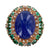 Tanzanite Emerald Diamond Vintage Rose Gold Cocktail Ring