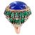 Tanzanite Emerald Diamond Vintage Rose Gold Cocktail Ring