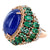 Tanzanite Emerald Diamond Vintage Rose Gold Cocktail Ring