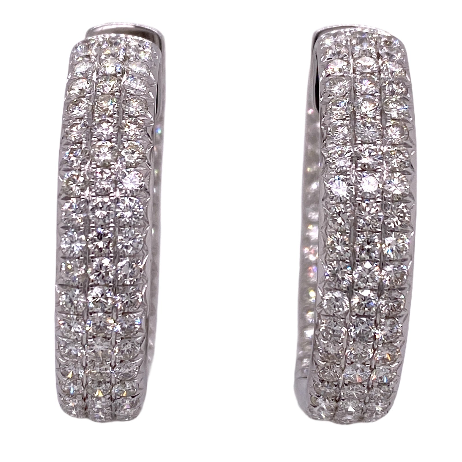 Louis Vuitton Diamond White Gold Hoop Earrings