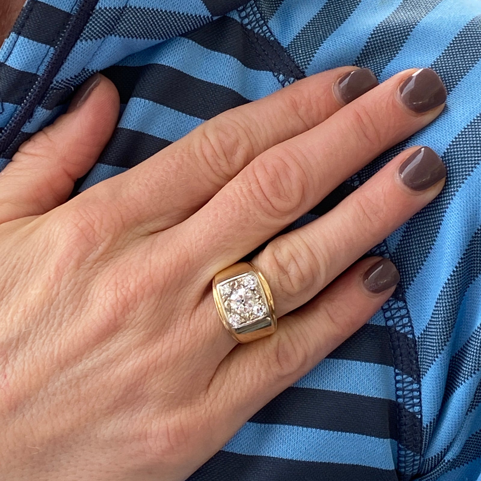 Old European Round Cut Diamond Engagement Ring — Ouros Jewels