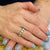 Diamond Emerald 18 Karat White Gold Band Ring