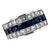 Diamond Sapphire Invisibly Set 14 Karat White Gold Wedding Band Ring
