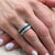 Diamond Sapphire Invisibly Set 14 Karat White Gold Wedding Band Ring