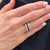 Diamond Sapphire Invisibly Set 14 Karat White Gold Wedding Band Ring