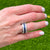 Diamond Sapphire Invisibly Set 14 Karat White Gold Wedding Band Ring