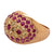 Yellow Diamond Natural Ruby 18 Karat Yellow Gold Vintage Dome Ring