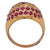 Yellow Diamond Natural Ruby 18 Karat Yellow Gold Vintage Dome Ring