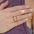 Yellow Diamond Natural Ruby 18 Karat Yellow Gold Vintage Dome Ring