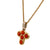 Italian Coral 18 Karat Yellow Gold Cross Vintage Pendant Necklace