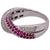 Diamond Ruby 18 Karat White Gold Twisted Wedding Band Ring