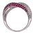 Diamond Ruby 18 Karat White Gold Twisted Wedding Band Ring