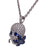 Gucci Flora Diamond Blue Sapphire Skull Pendant Necklace