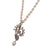 Edwardian Old Mine Cut DIamond Natural Cultured Pearl Pendant Necklace