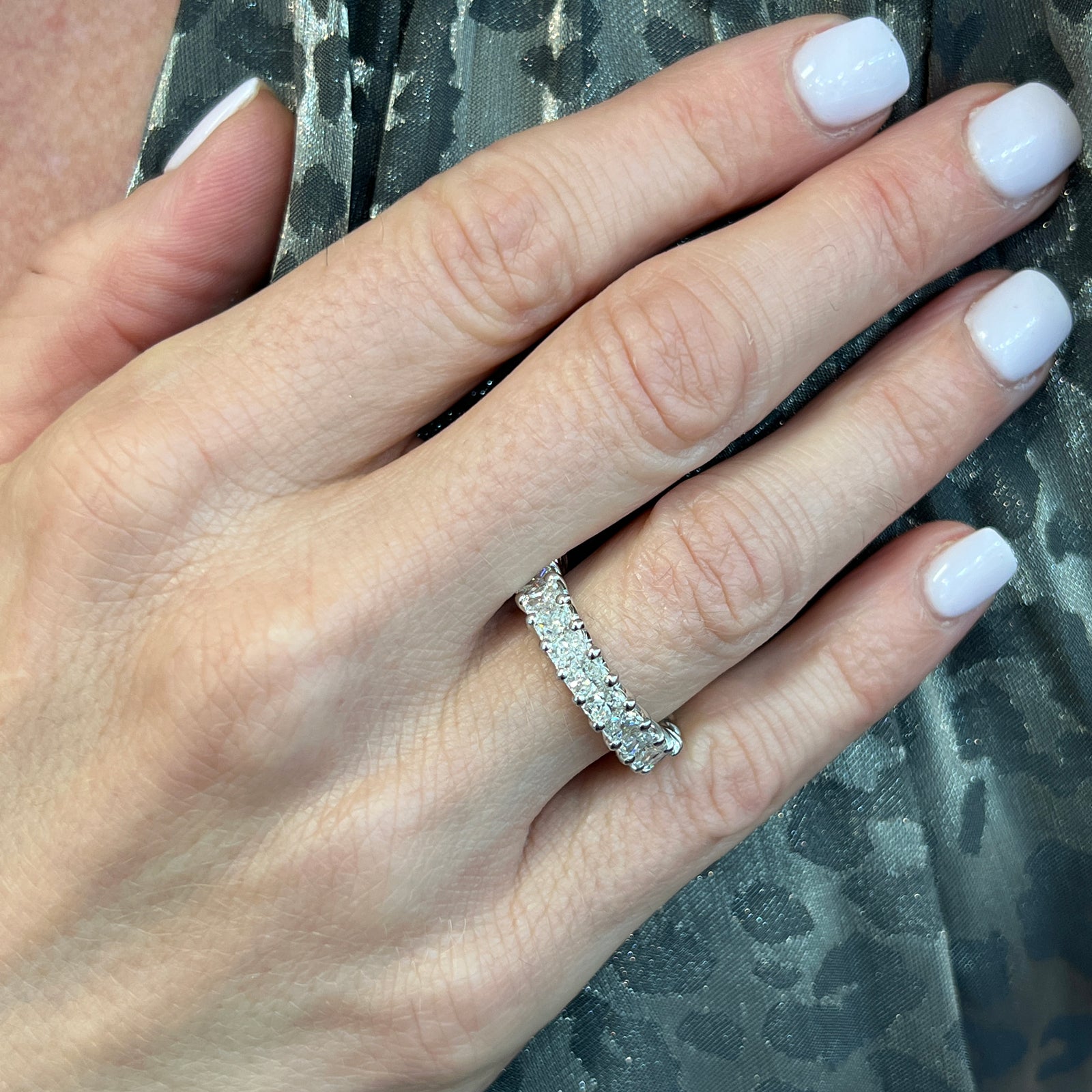 Eternity band shop on finger