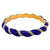 Diamond Blue Enamel 18 Karat Yellow Gold Vintage Hinged Bangle Bracelet
