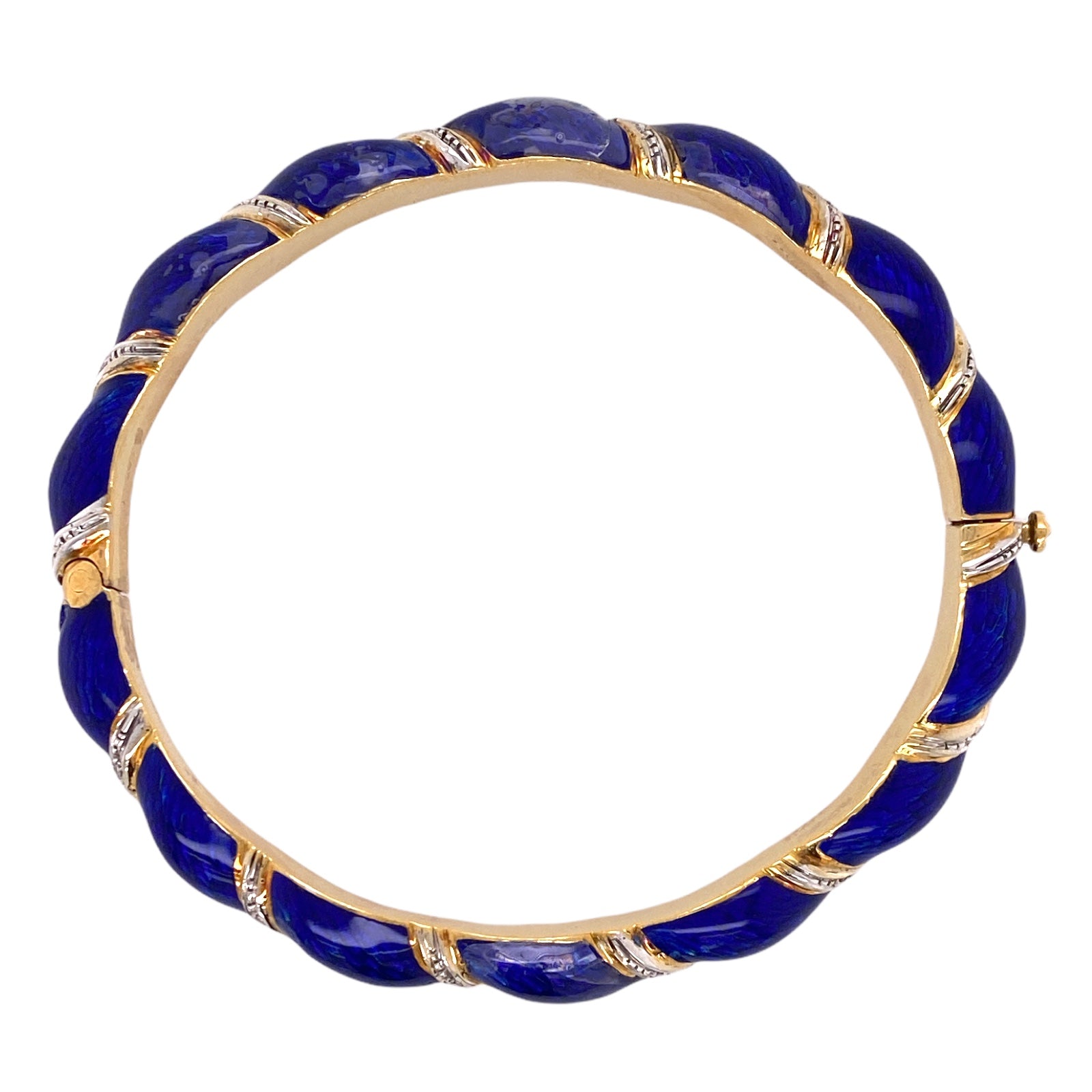 Cartier Panthere Yellow Gold Enamel Bangle Bracelet – Opulent Jewelers