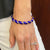 Diamond Blue Enamel 18 Karat Yellow Gold Vintage Hinged Bangle Bracelet