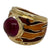 H. Stern Rhodolite Garnet Tiger Pattern Enamel 18 Karat Yellow Gold Band Ring