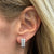 Jose Hess Diamond 14 Karat White Gold J Hoop Earrings