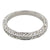 Three Sided Diamond 18 Karat White Gold Milgrain Wedding Band Ring