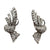1940's Diamond Platinum Ribbon Estate Earrings Lever-Backs