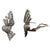 1940's Diamond Platinum Ribbon Estate Earrings Lever-Backs