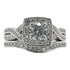 Diamond Halo Infintiy Engagment Ring Bridal Set 14K White Gold
