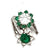 1950's Diamond Emerald 18K White Gold Bypass Estate Ring