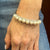 Pearl Diamond 14 Karat White Gold Hinged Bangle Bracelet