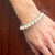 Pearl Diamond 14 Karat White Gold Hinged Bangle Bracelet
