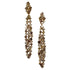 White & Champagne Diamond 18 Karat Yellow Gold Drop Earrings