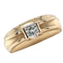 Gents Diamond Solitaire 14 Karat Yellow Gold Band Ring