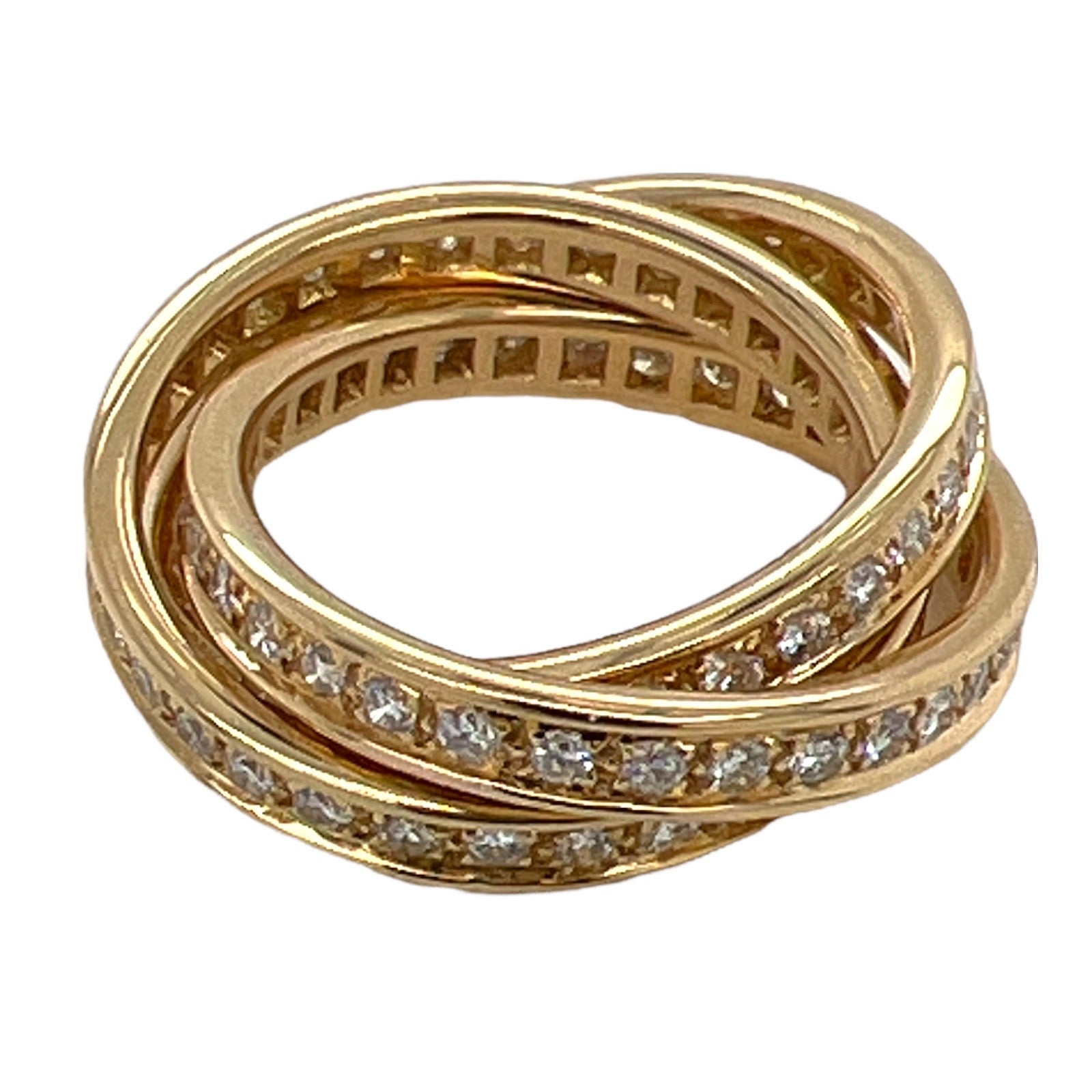 Cartier Trinity Diamond 18 Karat Yellow Gold Wedding Band Ring